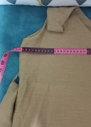 Bej Kolsuz Midi elbise - Görsel 7