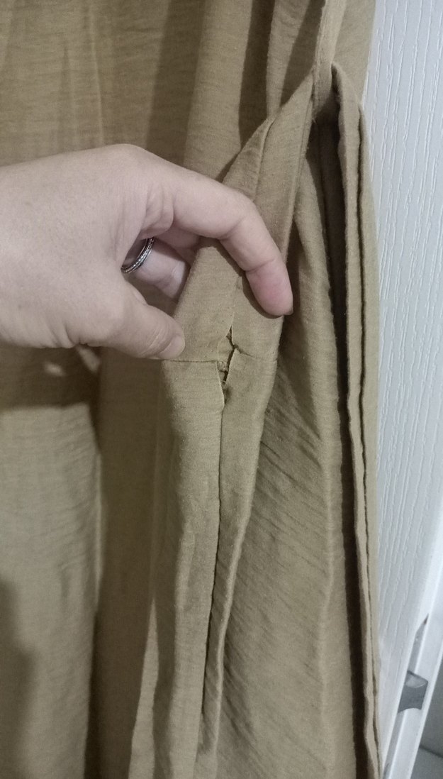 Bej Kolsuz Midi elbise - Görsel 5