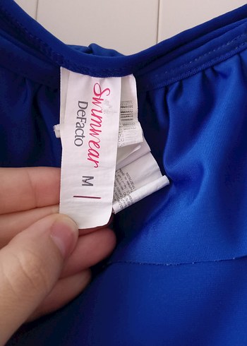 m Beden Mavi Fırfırlı Kadın Mayo