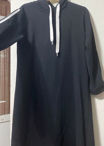 Siyah Uzun Kollu Salaş Spor Elbise - Görsel 2