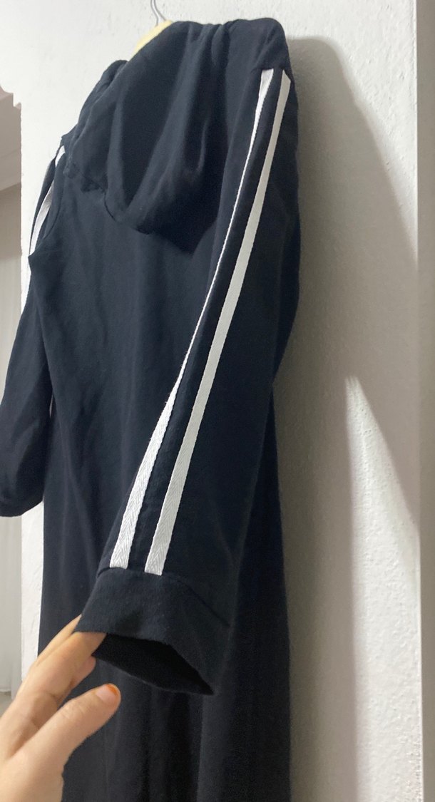 Siyah Uzun Kollu Salaş Spor Elbise - Görsel 4