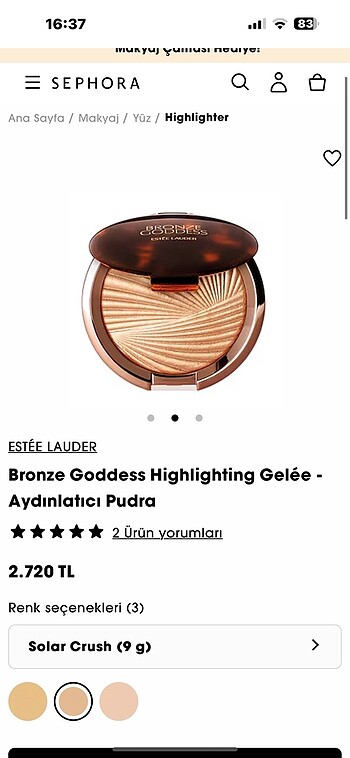 Estee lauder bronze goddess solar Crush