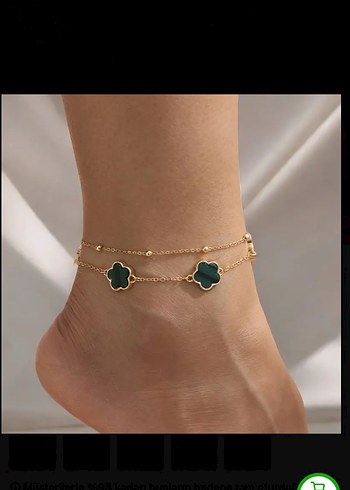 Diğer Altın Renkli Çiçekli Minimalist Halhal