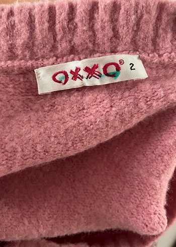 m Beden Düğmeli Pembe V Yakalı Triko Kadın Kazak