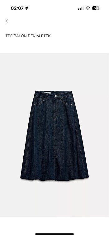 Zara balon denim etek
