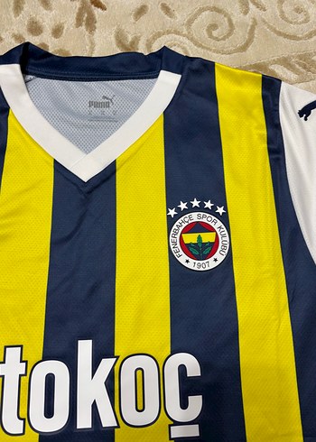 Puma Erkek Sarı Lacivert Çizgili Spor Forma