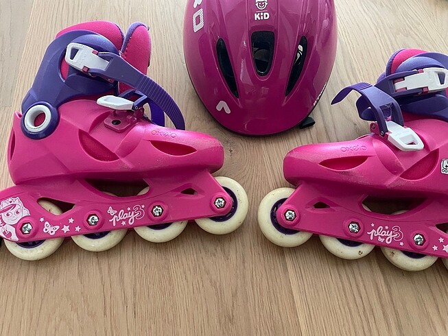  Beden pembe Renk Decatlon çocuk paten takımı