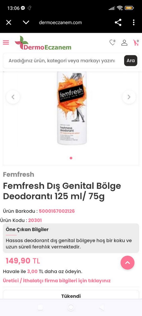 Femfresh Freshness Kadın Deodorant 150 ml - Görsel 3