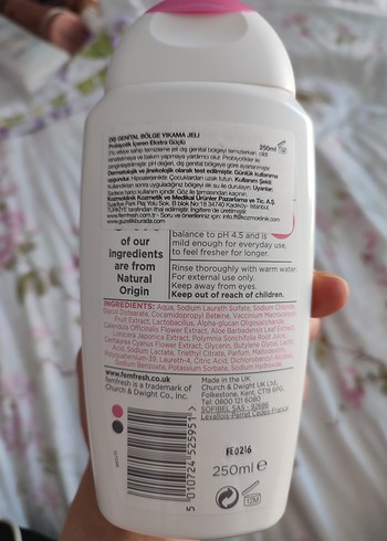 Beden Femfresh Genital Bölge Yıkama Jeli 250ml