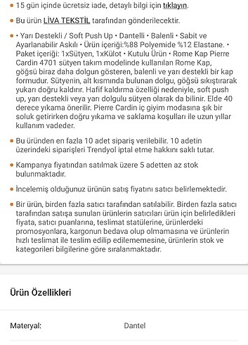 m Beden Pierre Cardin push-up Sütyen