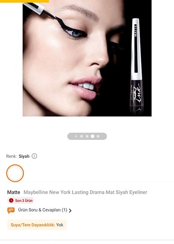Maybelline Maybelline Lasting Drama Mat Siyah Eyeliner