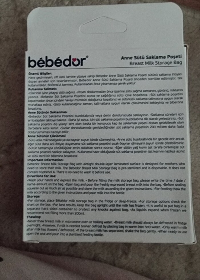 Bebedor süt saklama poşeti 20 li - Görsel 4