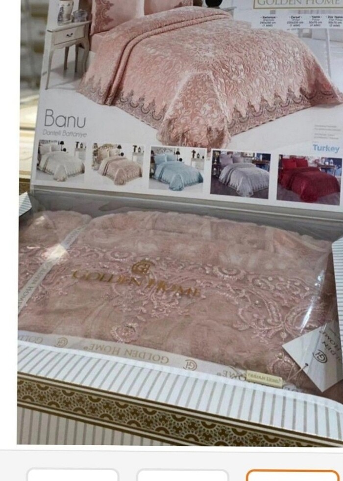 Golden Home yatak örtü seti kutulu - Görsel 2