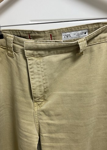 Bej Kadın Boyfriend Pantolon Midi Boy Bol Kesim - Görsel 2