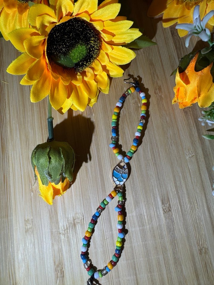 Uzun Renkli Boncuklu Bohem Kadın bileklik - Görsel 2