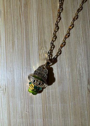 Uzun Zincirli Altın renk Çelik kolye - Görsel 2