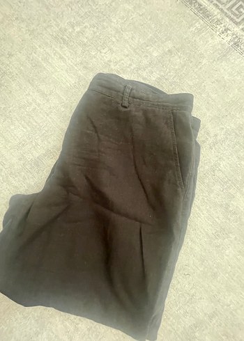 Zara Bol Kesim siyah Keten Pantolon