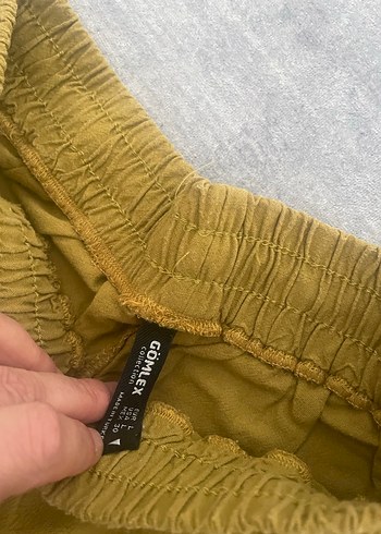 Diğer Haki Rahat Keten Kadın Pantolon