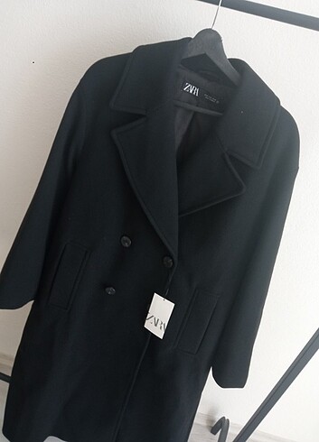 s Beden Zara siyah oversize kaban