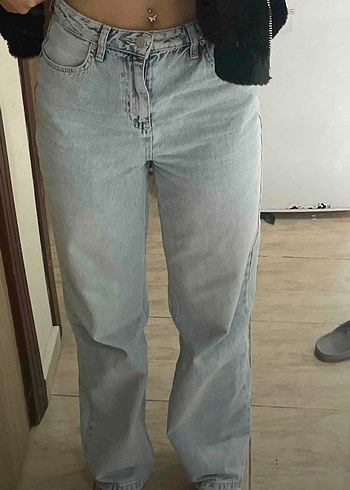 Zara Acik Mavi Rahat Kesim Denim Jean
