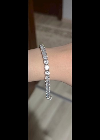 swarovski Zarif Tasli Gumus Bileklik