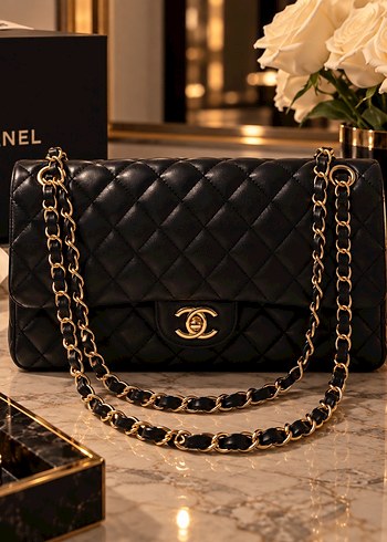 Chanel Siyah Kapitone Zincirli Omuz Cantasi