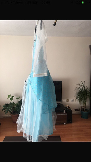 diğer Beden mavi Renk Elsa prenses kostümü (6-8 yaş)
