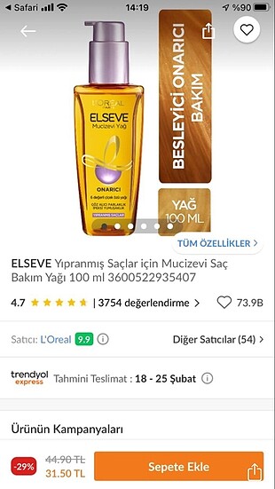 Loreal Paris mucizevi yağ