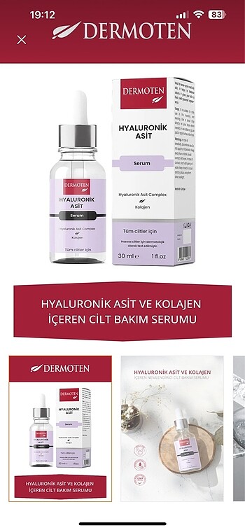 Dermoten nemlendirici serum