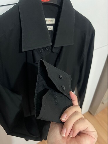 Siyah slim fit gömlek - Görsel 4