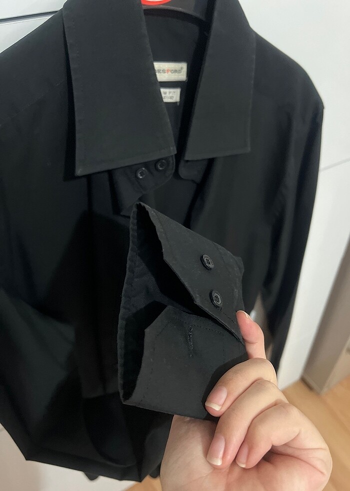 Siyah slim fit gömlek - Görsel 4