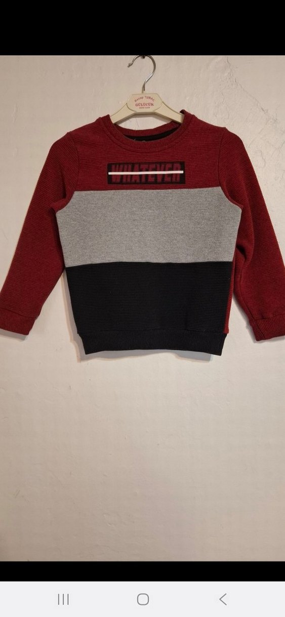 Çizgili Erkek Çocuk Triko Kazak - Görsel 3