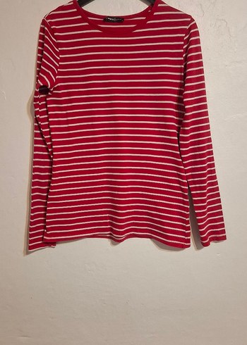 Çizgili Kırmızı Uzun Kollu Tişört - Görsel 5