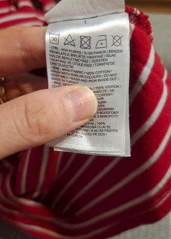 Çizgili Kırmızı Uzun Kollu Tişört - Görsel 8