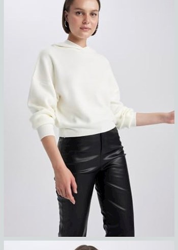 Kadın Oversize Fit Kapüşonlu kazak - Görsel 2