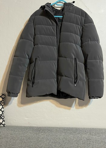 Gri Kapüşonlu Erkek Mont - Görsel 7