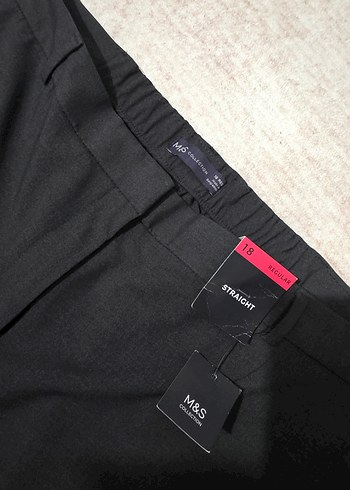 Marks & Spencer M S Siyah Duz Kesim Pantolon
