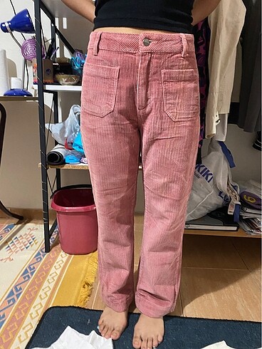 Pembe kadife pantolon