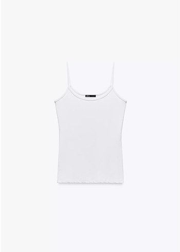 Zara ZARA TOP BODY Beyaz İnce Askılı Kadın Atlet