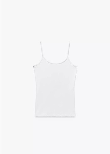 s Beden beyaz Renk ZARA TOP BODY Beyaz İnce Askılı Kadın Atlet