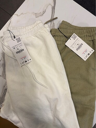 m Beden haki Renk ZARA DOKULU SHORT