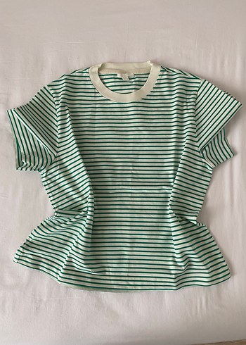 Cos Yesil Cizgili Peplum Tisort Rahat Ve Sik