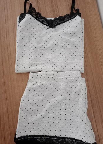 H&M Diger Siyah Dantelli V Yaka İnce Askılı alt üst takım