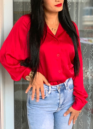 Kırmızı vintage zara gömlek sate