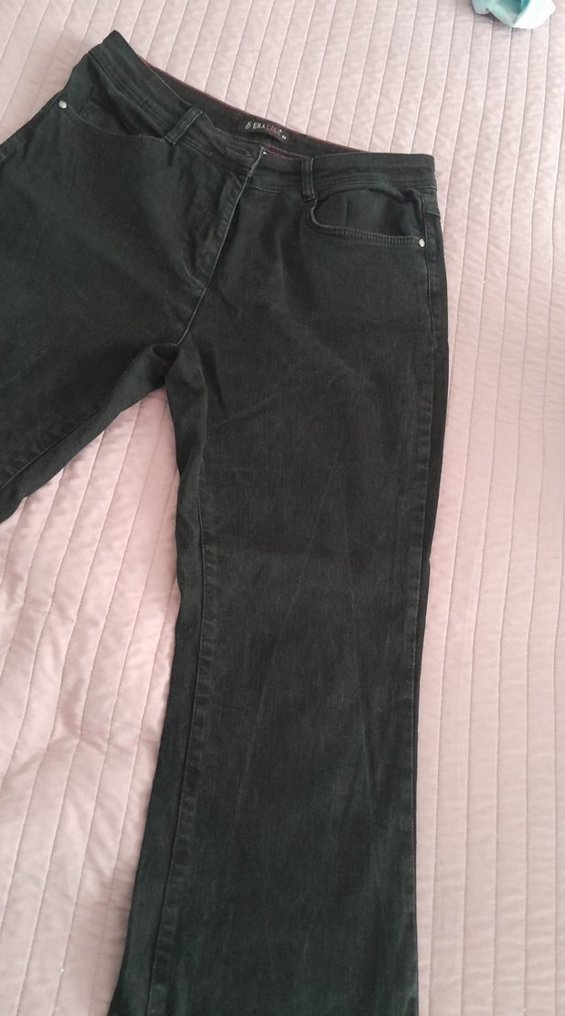 Siyah Regular Fit Midi Kadın Kot Pantolon - Görsel 3