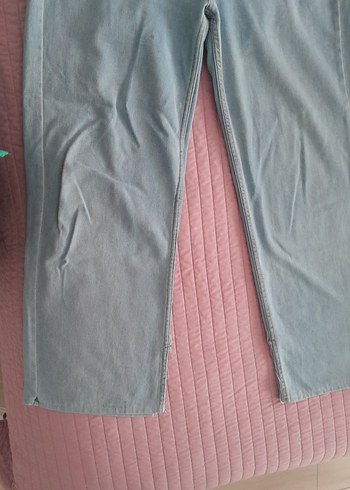 Gri Kadın Midi Boy Bol Kesim Denim Jean 44 beden paca detaylı - Görsel 3