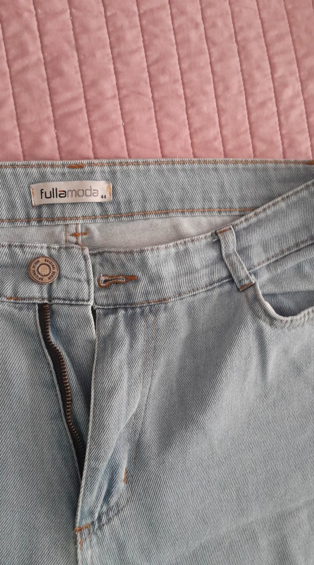 Gri Kadın Midi Boy Bol Kesim Denim Jean 44 beden paca detaylı - Görsel 2