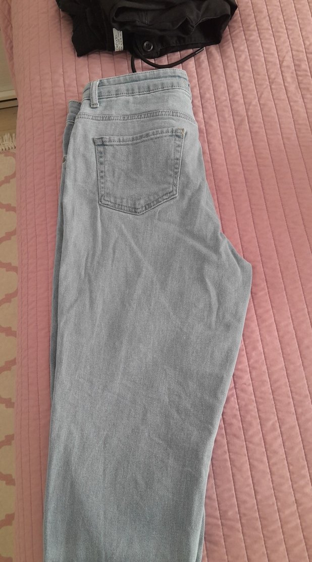 Gri Kadın Midi Boy Rahat Kesim Denim Pantolon 44 beden - Görsel 3