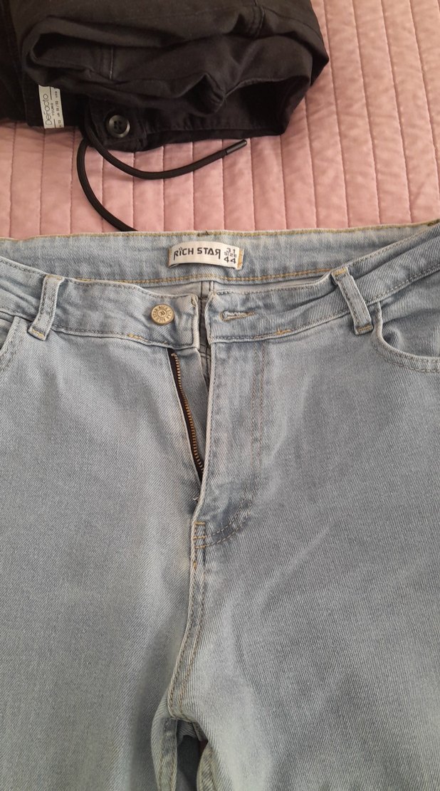 Gri Kadın Midi Boy Rahat Kesim Denim Pantolon 44 beden - Görsel 2