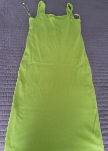 Yeşil Drapeli Uzun elbise - Görsel 3